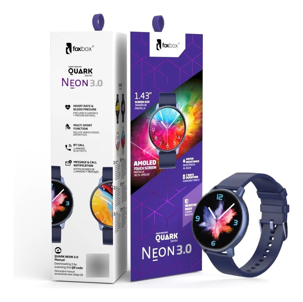 RELOJ SMARTWATCH FOXBOX NEON 3.0 AZUL FBX-NN3BX-200