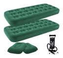 2 Colchones Inflables Single + Bomba + 2 Almohadas Klimber Verde