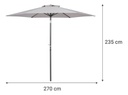 Sombrilla Just Home Collection Hdp-275 Gris 270cm Lisa