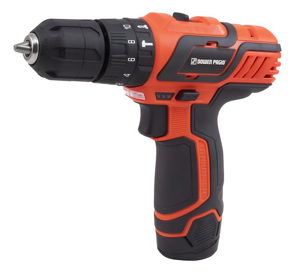 Taladro Percutor Inalámbrico 10mm Dowen Pagio Con Maletin Naranja 50/60