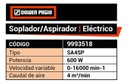Soplador Aspirador 600 W Dowen Pagio 9993518 Naranja