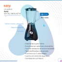 Licuadora Kanji Home 1,5l Jarra De Vidrio 4 Vel. Pica Hielo Negro