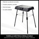 Parrilla Eléctrica Criollo Kanji De 2000w Con 6 Temperaturas Negro