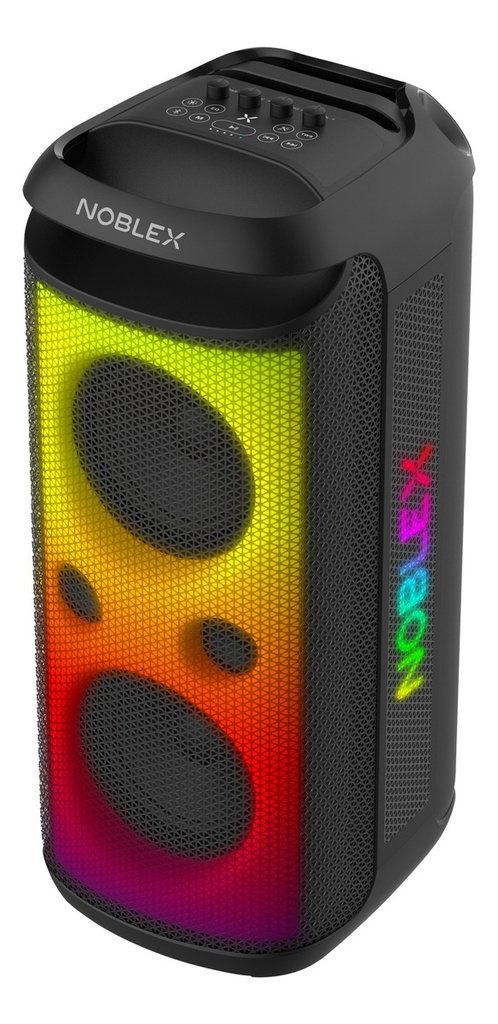Torre De Sonido Noblex Mnx1600 5200w Karaoke Doble Woofer Negro