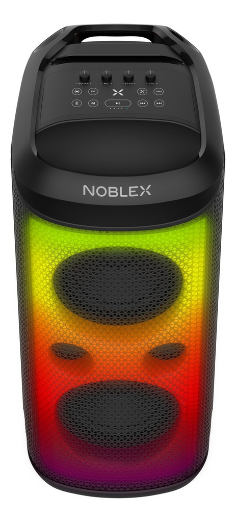 Torre De Sonido Noblex Mnx1800 9800w Karaoke Doble Woofer Negro