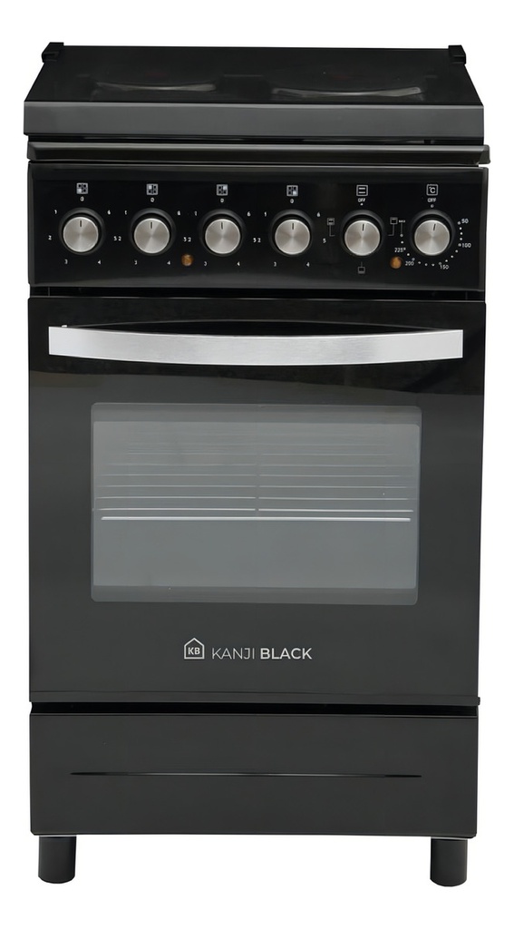 Cocina Eléctrica Kanji Kjh-ekb001v 50cm 4 Anafes Grill Negro - Negro