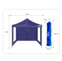 GAZEBO WAGGS GZBO01 3X3 MTS AZUL CON PAREDES