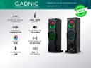 Parlantes Gadnic Gamer038 Led 2 En 1 Barra De Sonido Tv Pc - Negro