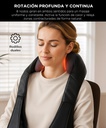 Masajeador Cervical Y Lumbar Gadnic 8 Rodillos Bidireccional - Negro