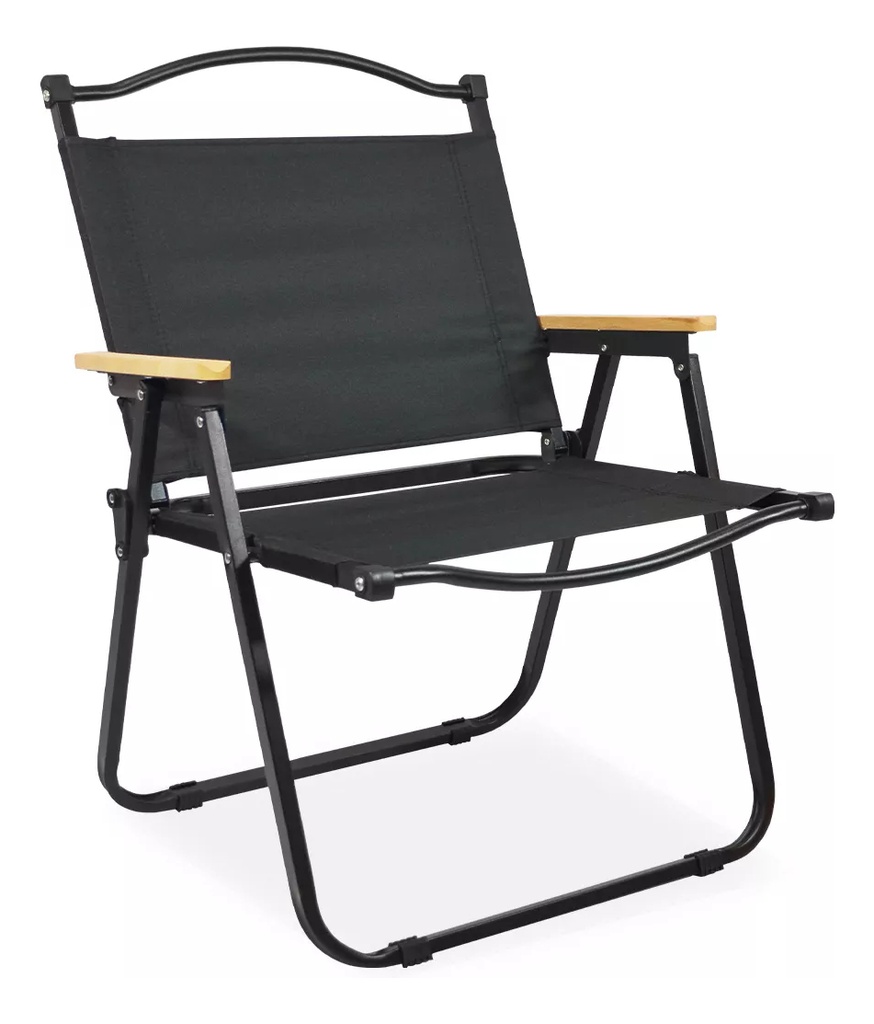 Sillon Kermit Jll-0822 Plegable Acero Negro Lisa Negro