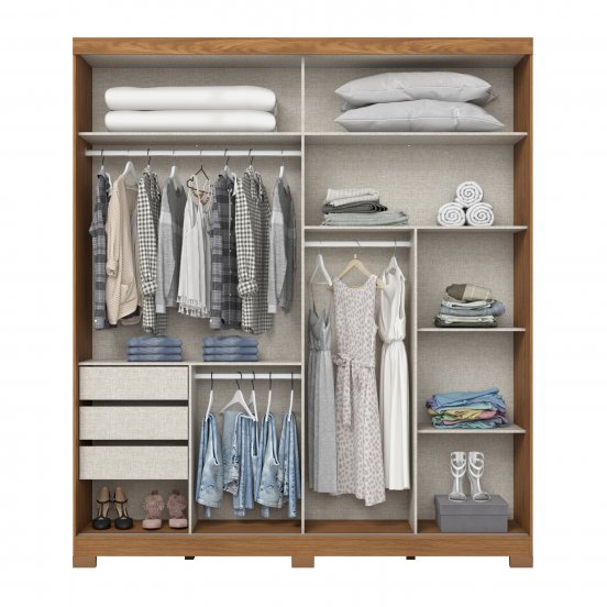 ROPERO HENN TALLES D335-127 2 PUERTAS NATURAL OFF WHITE