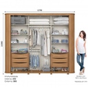 ROPERO HENN MOZZATE D340-202 2 PUERTAS OFF NAT OFF WHITE NEGRO