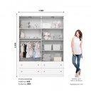 ROPERO HENN AMERICANO I113-05 4 PUERTAS BLANCO
