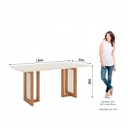 MESA HENN YARA SC81-127 1.80 C/VIDRIO NATURE/OFF WHITE