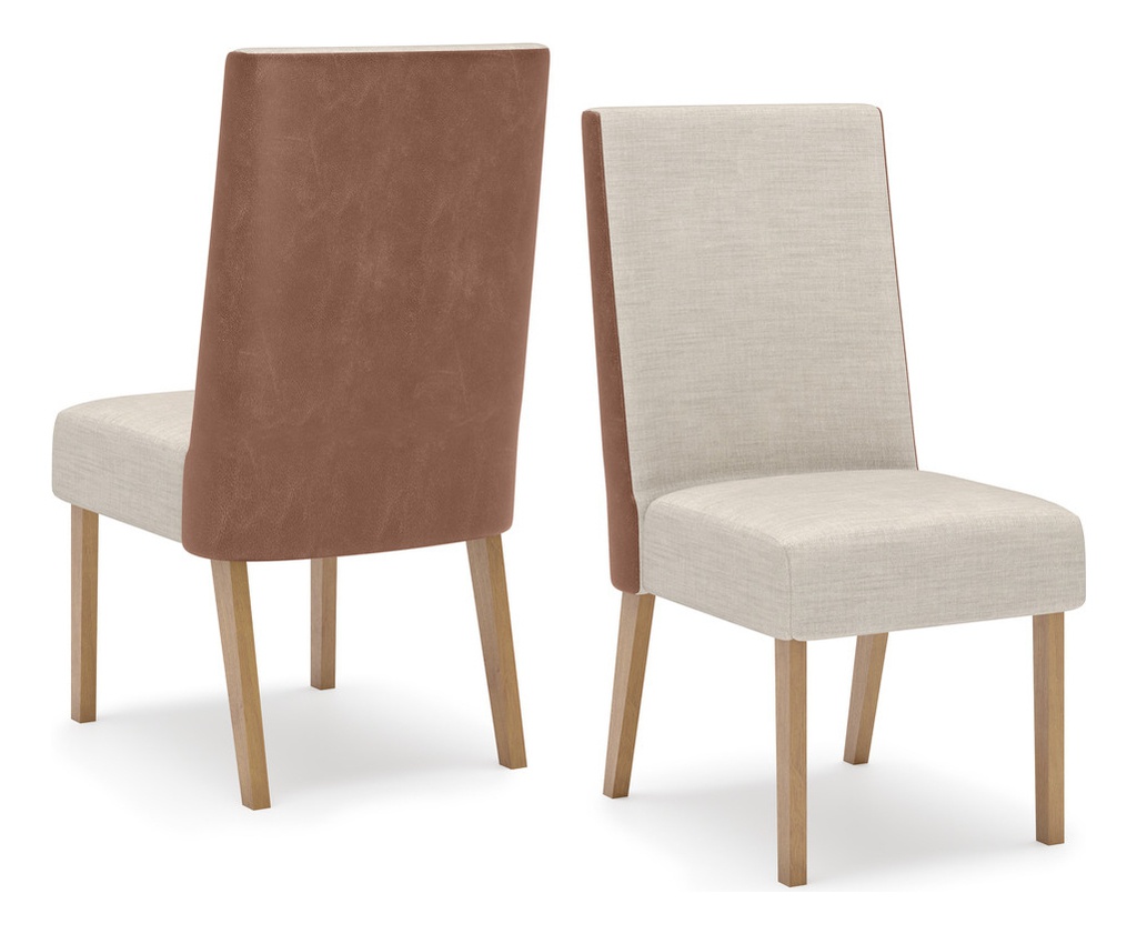 Silla Comedor Henn Anne X2 Und S33-531 Natural Corano Lino Liso Courano Y Lino Nature Con Courano Y Lino