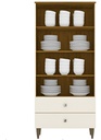 Cristalera Henn Liz C230-129 2 Puertas Off White/nature Off White Con Nature