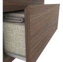 Mesa De Luz Henn Campeche D07-10 2 Cajones Blanco Castaño Brillante