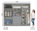 Ropero Henn Americano D205-131 6 Puertas Gris Gris