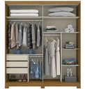 Ropero Henn Verg D239-127 2 Puertas Natural/off White Beige