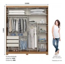 Ropero Henn Verg D239-166 2 Puertas Natural/gris Naturaleza Con Gris