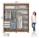 Ropero Henn Talles D335-127 2 Puertas Natural Off White Beige