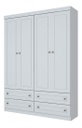 Ropero Henn Americano I113-05 4 Puertas Blanco Blanco