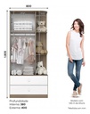 Ropero Henn Labirinto I117-18 2 Puertas Rustico Blanco Rustico/blanco