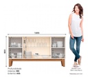 Bahiut Henn Eiffel S352-129 4 Puertas Off White Nature Off White/marrón
