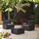 Juego De Muebles 2 Sillas Mesa Simil Ratan Shaf Grafito Grafito