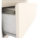 Mesa De Luz Henn Campeche 2 Cajones 1 Estante Brillante Off White