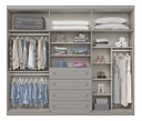 Ropero Henn Americano D205-05 6 Puertas Blanco Gris