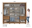 Ropero Henn Medelin D326  2 Puertas 4 Cajones Nature/off White
