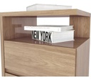 Mesa De Luz Henn Campeche 2 Cajones 1 Estante Pintura Uv Marrón