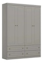 Ropero Henn Americano I113 4 Puertas 4 Cajones Gris
