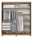 Ropero Henn Verg D239 2 Puertas Corredizas Con Espejo Beige