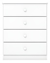 Comoda Henn Labirinto I714-18 4 Cajones Rustico Blanco Blanco