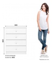 Comoda Henn Labirinto I714-18 4 Cajones Rustico Blanco Blanco