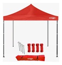 Gazebo Waggs Plegable 3x3mt Sin Paredes Impermeable Rojo