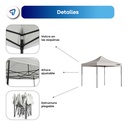 Gazebo Waggs Plegable 3x3mt Sin Paredes Impermeable Blanco