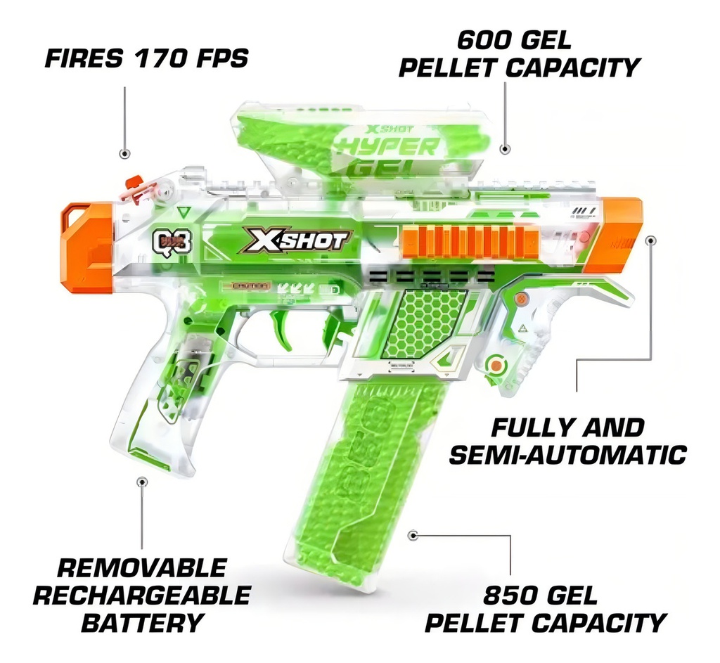 Lanzador De Dardos De Hidrogel Que Brillan Zuru X-shot