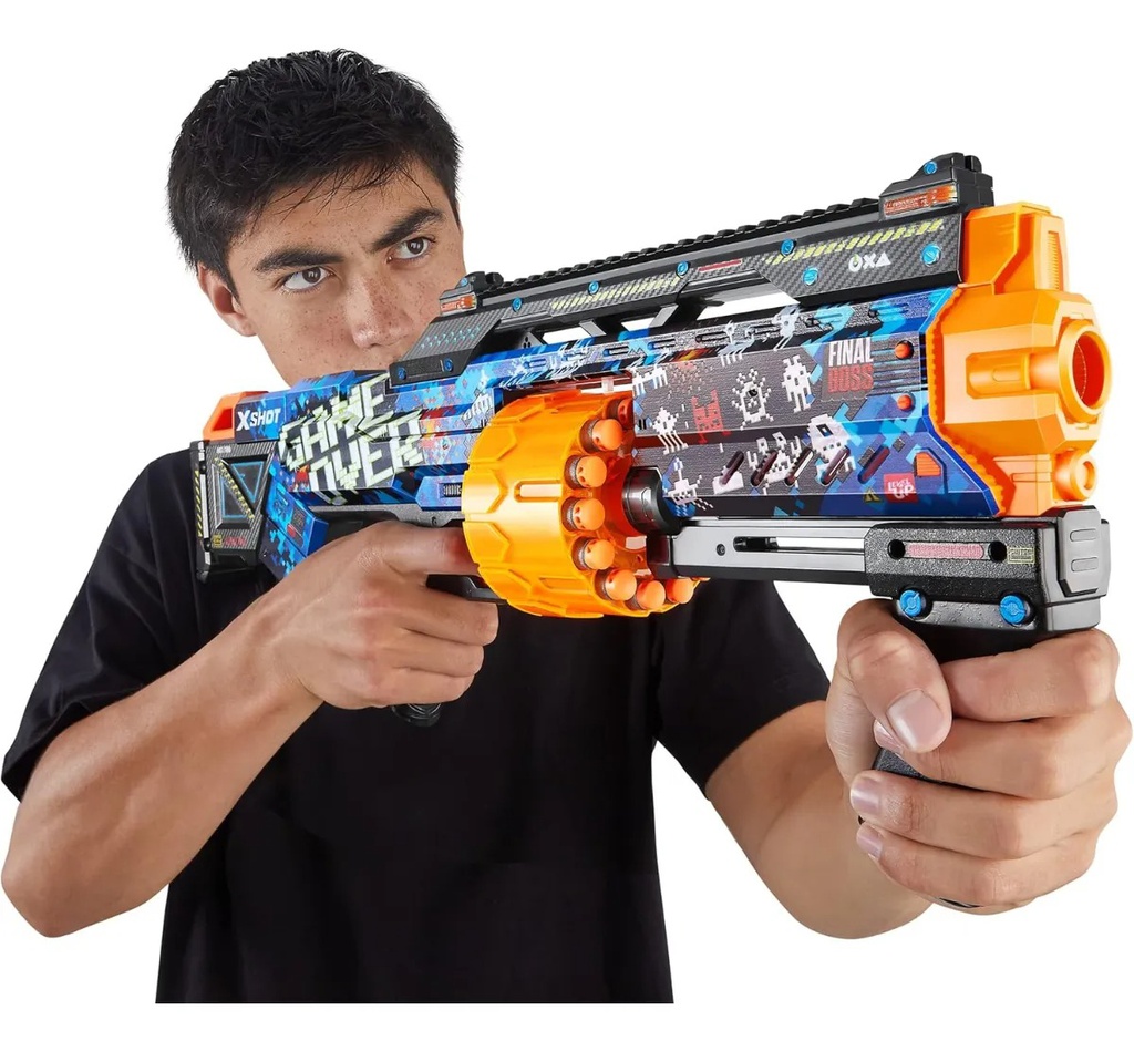 PISTOLA BLASTER LANZA DARDOS X-SHOT SKINS LAST STAND ZURU – INCLUYE 16 DARDOS