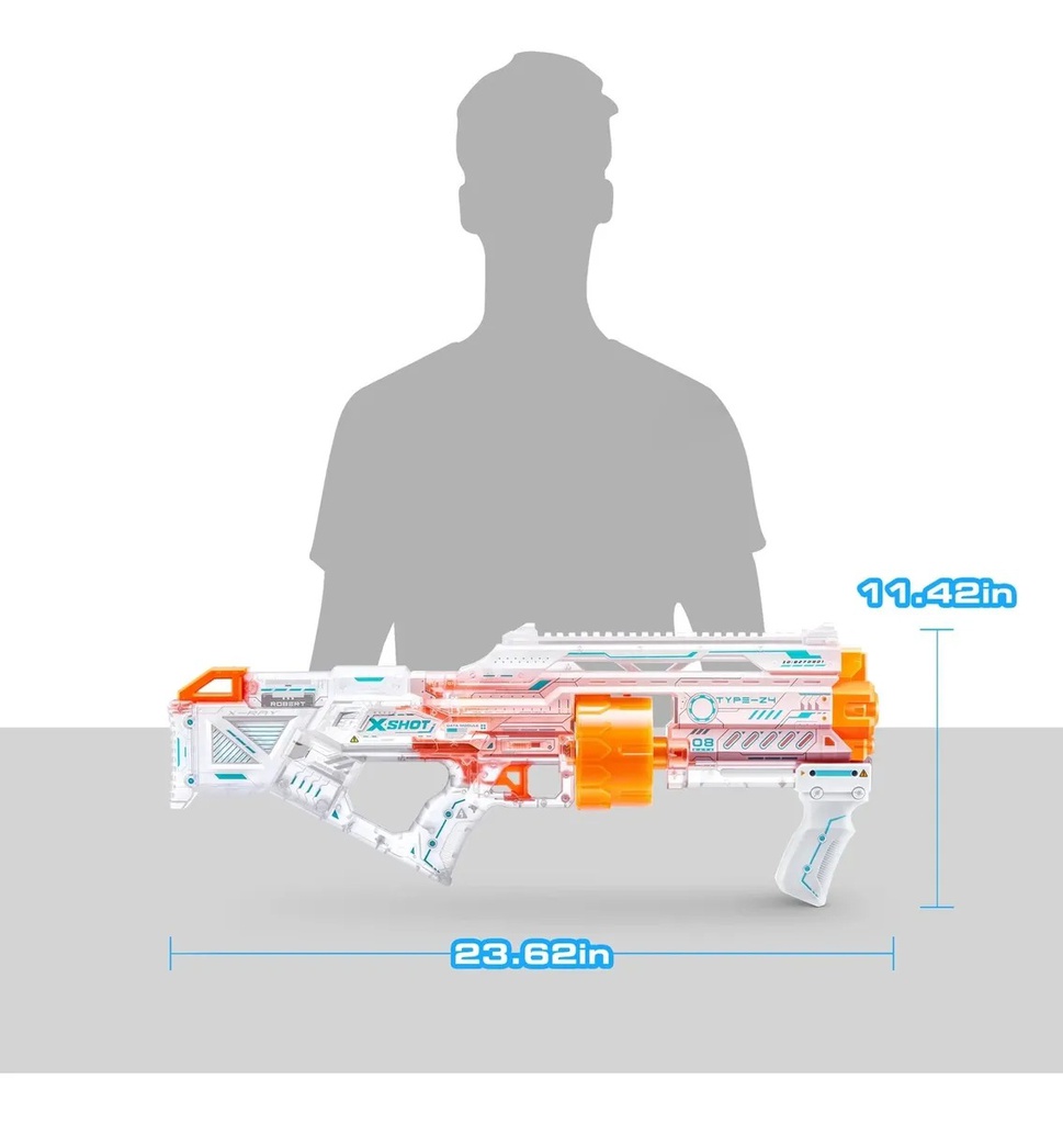 PISTOLA BLASTER LANZA DARDOS X-SHOT SKINS LAST STAND ZURU – INCLUYE 16 DARDOS