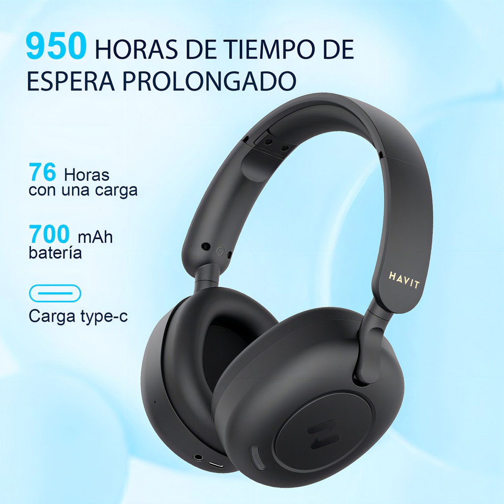 Auricular Inalambrico Havit H655bt Bluetooth Negro Negro