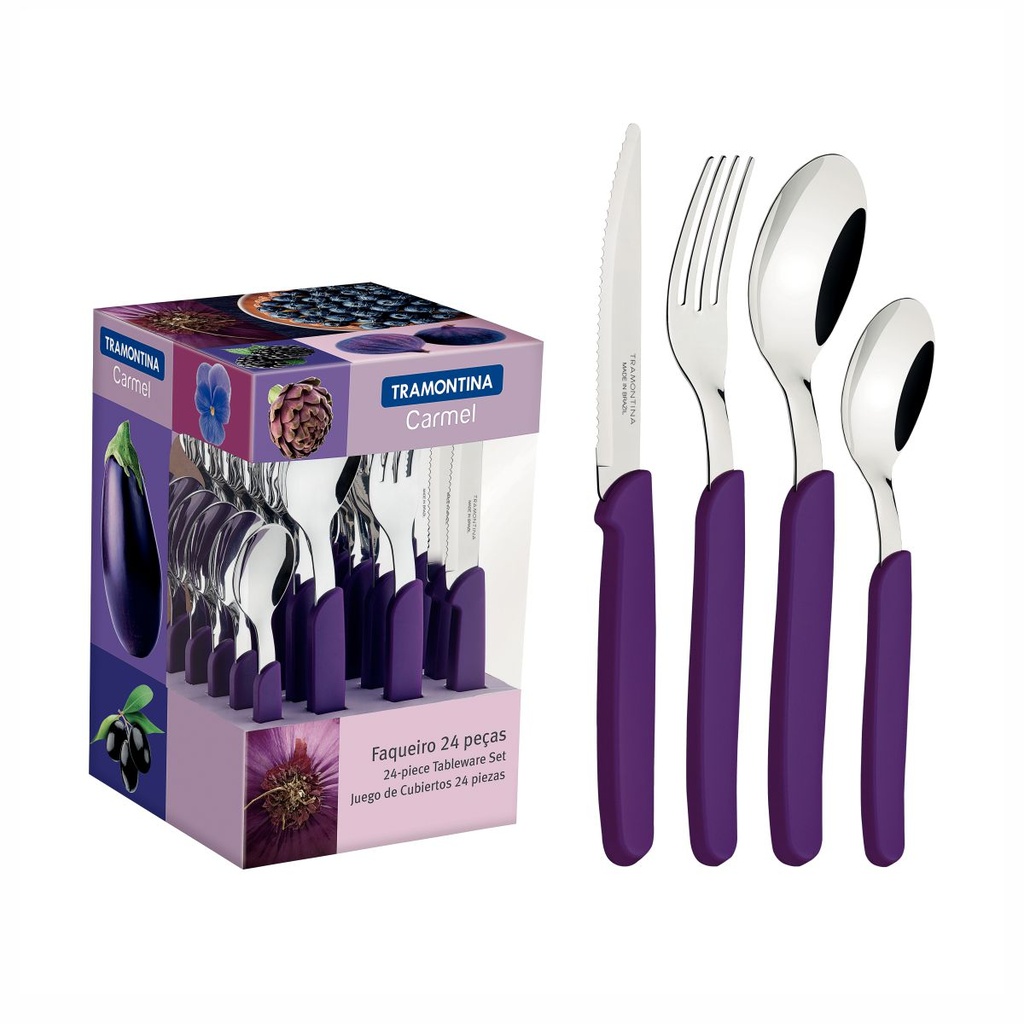 JUEGO DE CUBIERTOS TRAMONTINA X24 23499/030 CARMEL VIOLETA