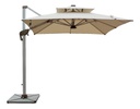 Sombrilla Jardin Delhi Dl-31 3x3 Cuadrada Led Solar Con Base Beige Liso