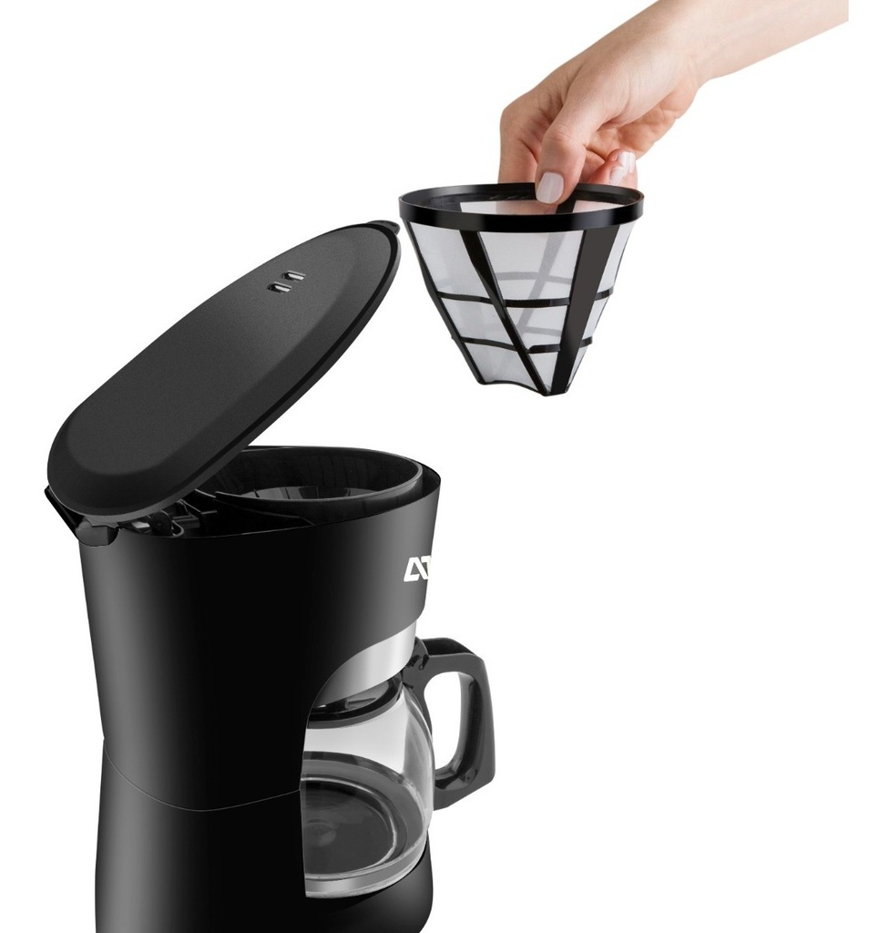 Cafetera De Filtro Atma Ca8143p 1.25l Jarra De Vidrio Negra Negro