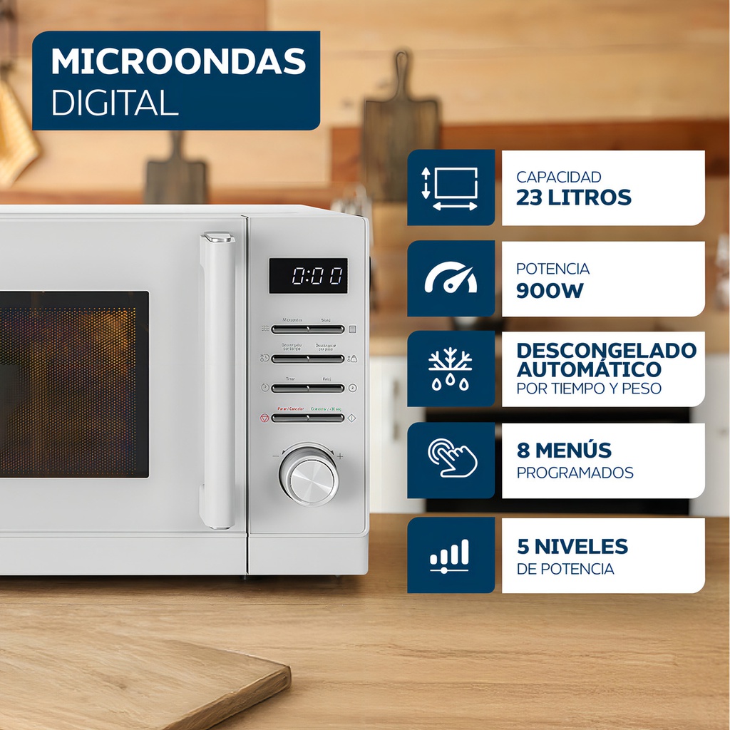 Microondas Digital Philco Mphdw23uap 900 W 23l Blanco