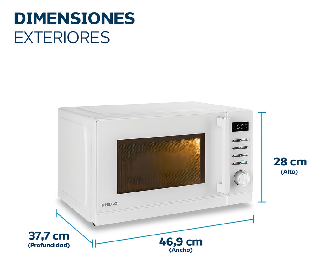 Microondas Digital Philco Mphdw23uap 900 W 23l Blanco