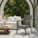 Sillón Garden Life Rattan Apilable Con Apoyabrazos Gris