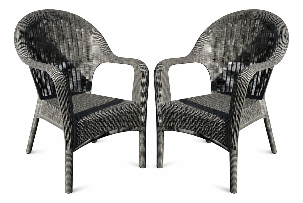 Sillon Garden Life X2 F785667 Rattan Qatar Gris Grafito